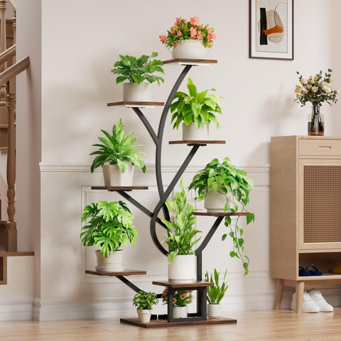 EVAWOO 8-tier corner display organizes plants in a small room