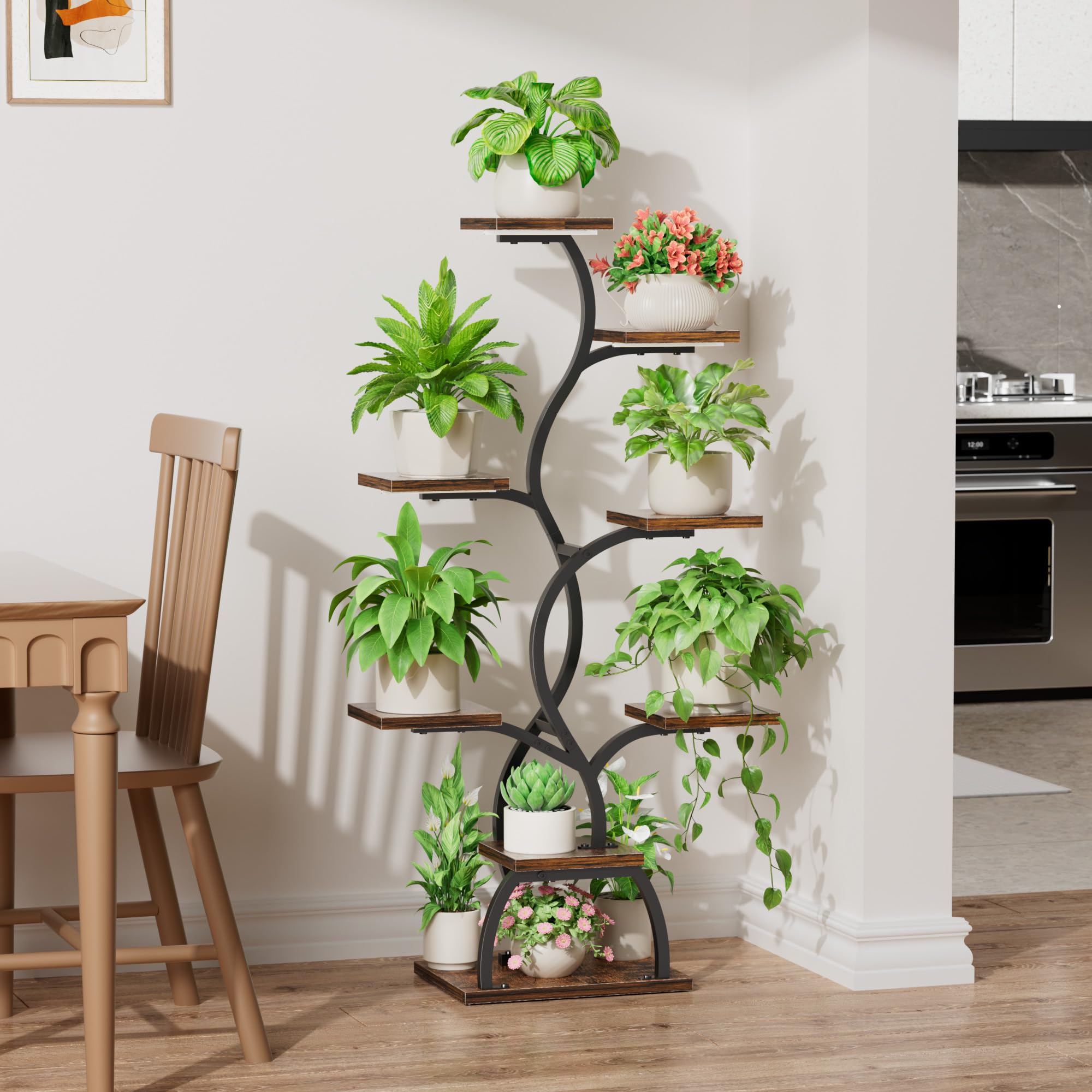 EVAWOO 8-tier indoor shelf demonstrates vertical gardening potential and organized display