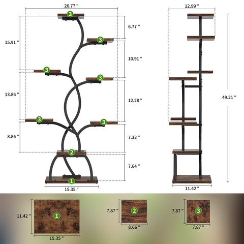 EVAWOO 49-inch height supports multiple plant tiers in small spaces