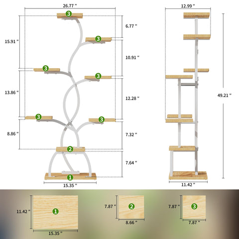 EVAWOO 8-tier stand side view showing vertical space for plants