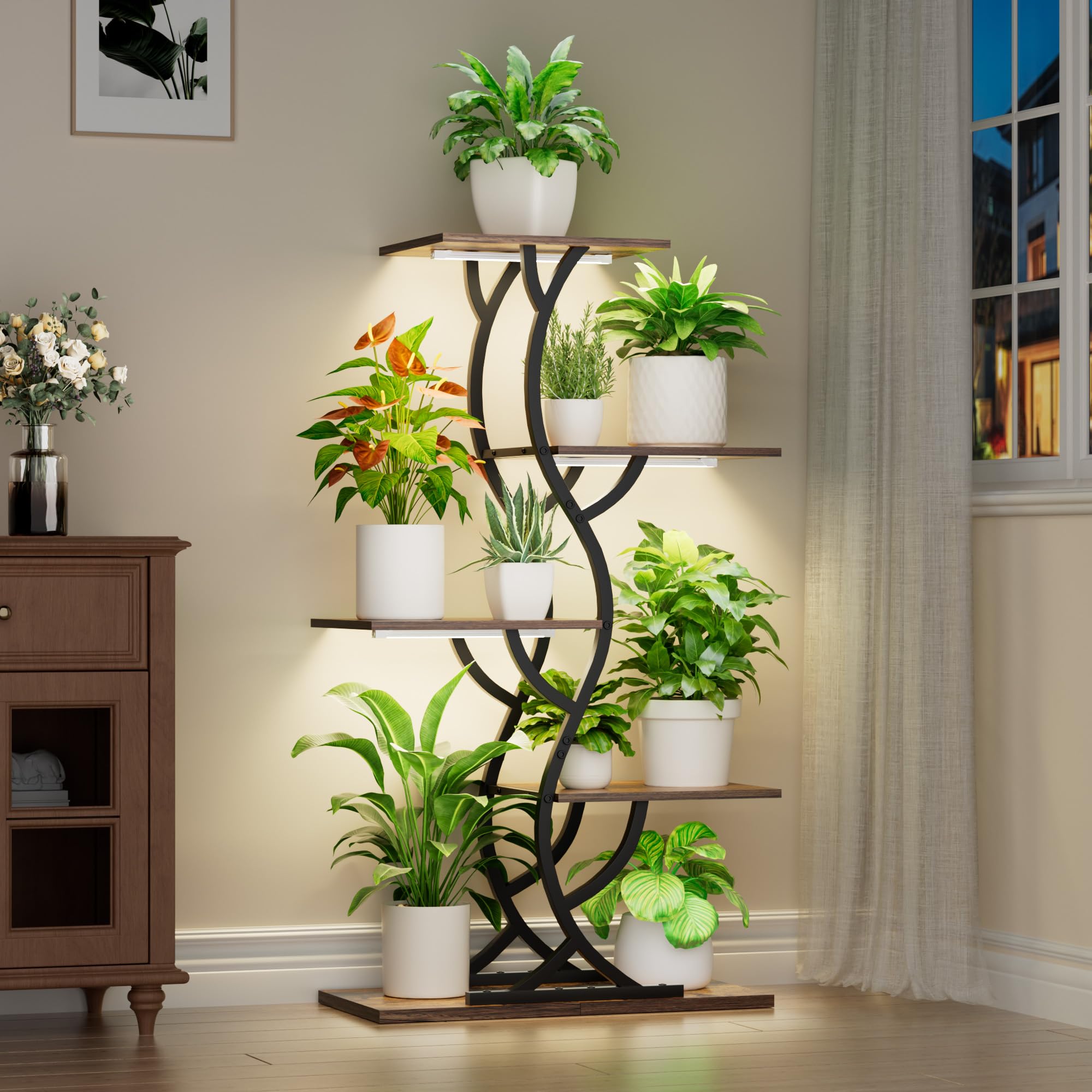 EVAWOO plant stand with grow lights for versatile indoor gardening