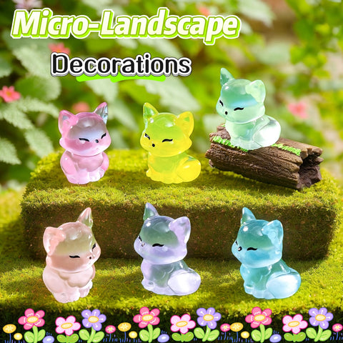 EVDERS yellow glow fox figurine glows softly for small indoor scenes