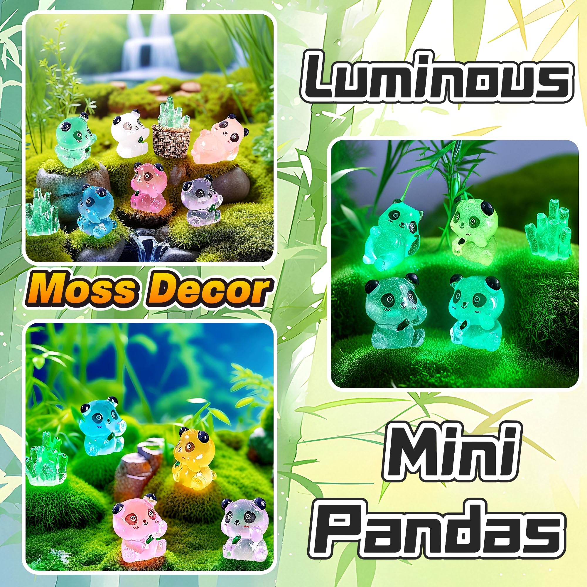 EVDERS panda fairy garden decor suits parties and seasonal setups.