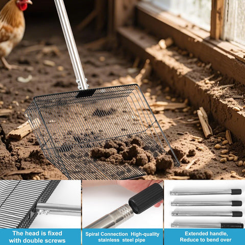 EVDKC versatile garden tool for soil tasks, stalls, and litter boxes.