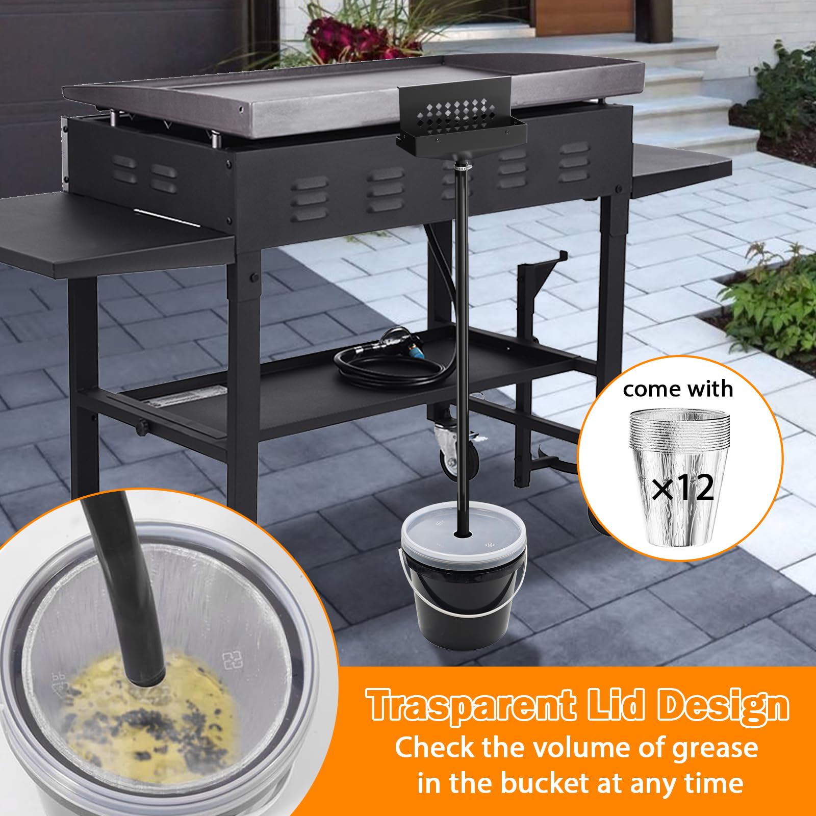 Eveanro stainless steel grease gate blocks debris to keep the grate clean