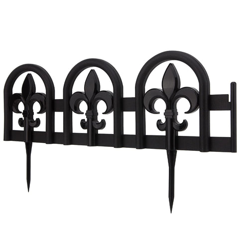 Evelyne black garden border panel demonstrates durable, iron-look edging for tidy borders.