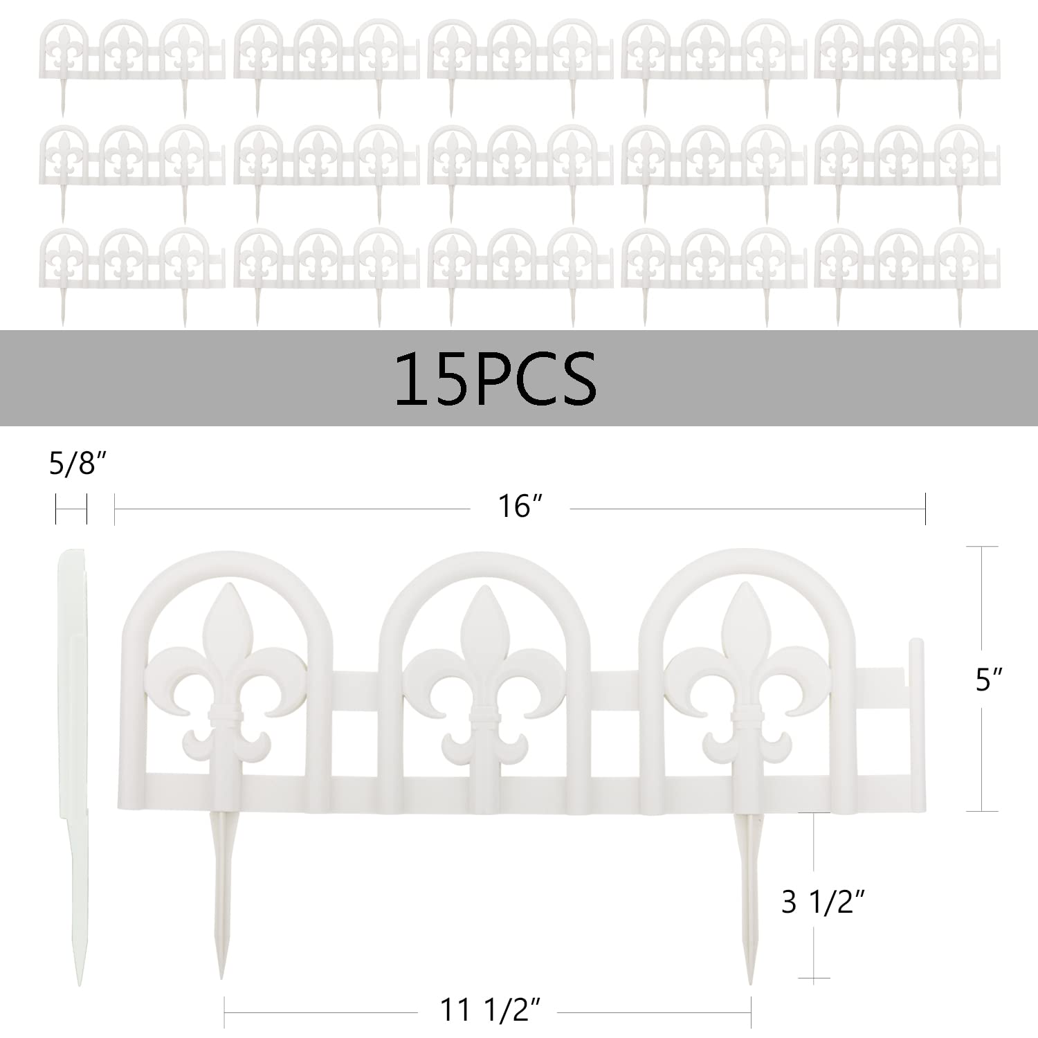 Evelyne border panel side profile demonstrates easy ground installation.