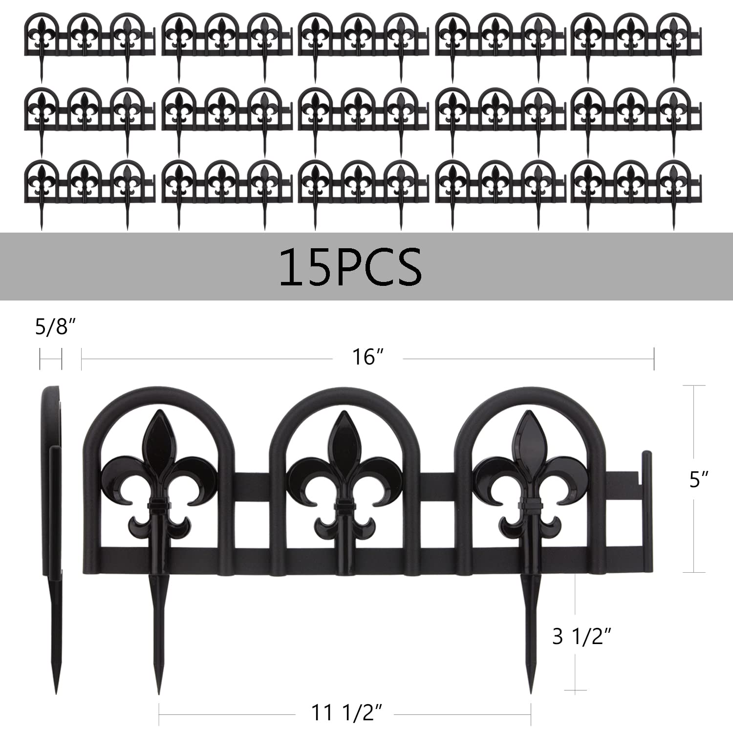 Evelyne edging spikes detail highlights quick soil insertion for a secure install.