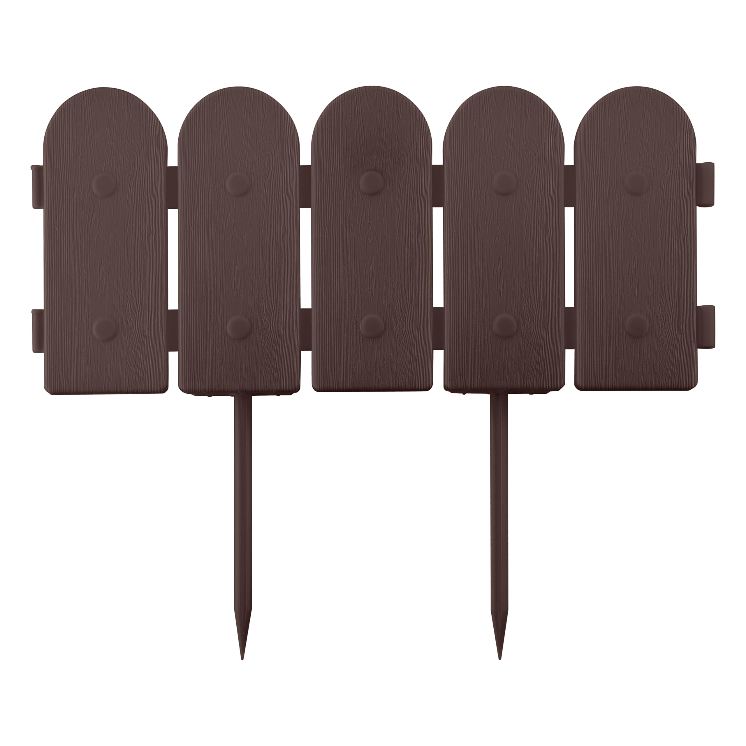 Evelyne garden border edging arch panel in brown adds decorative structure and clean lawn edges.