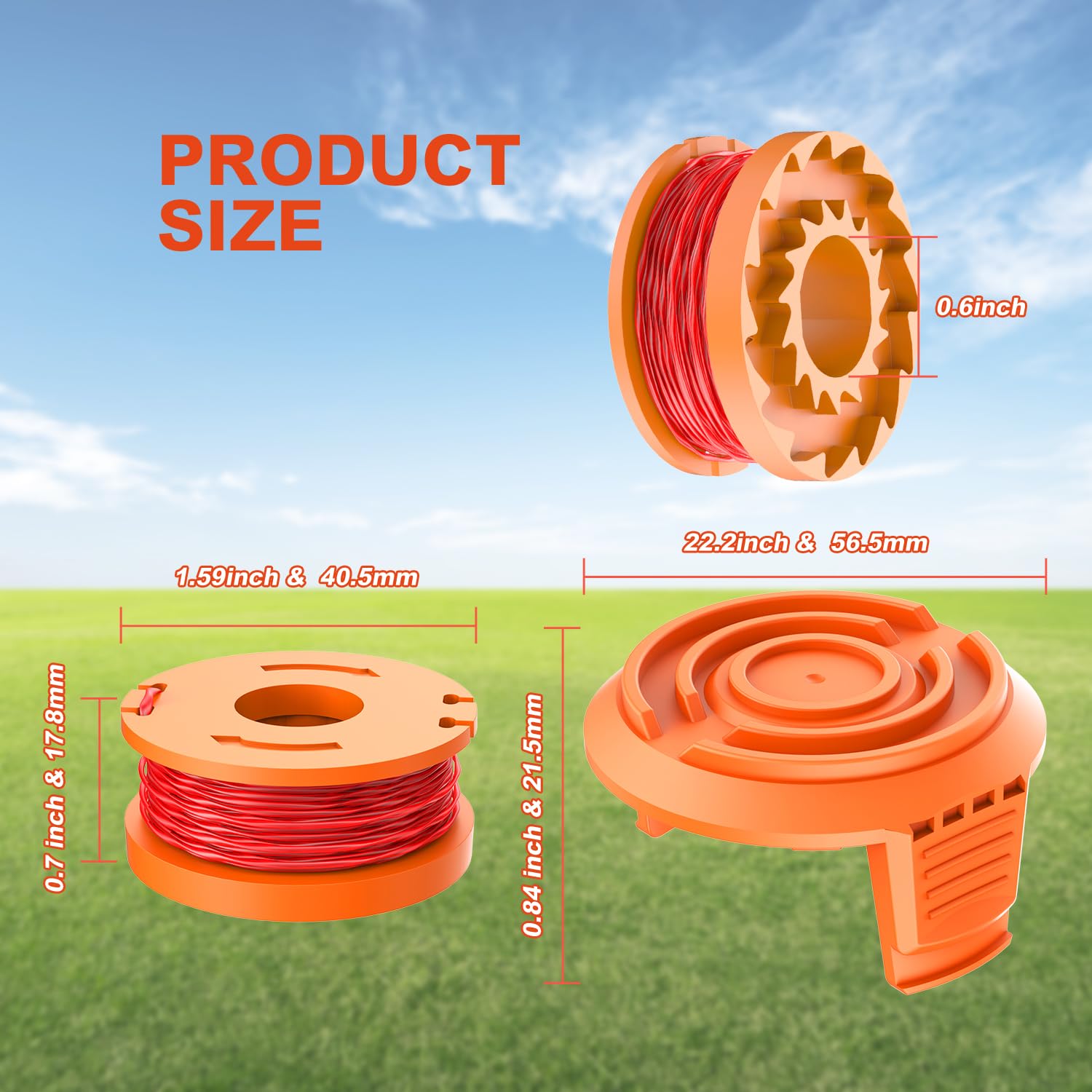 Evenlinkics WA6531 cap covers protect spools from debris.