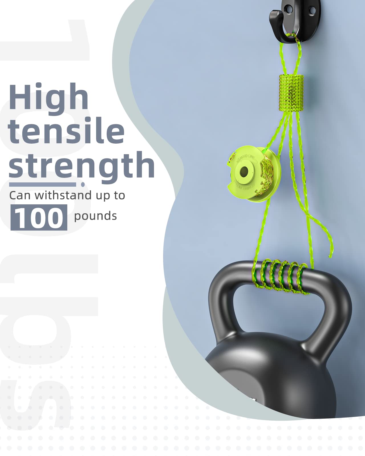 Eventronic 0.080 inch glass fiber nylon weed string handles tough growth.
