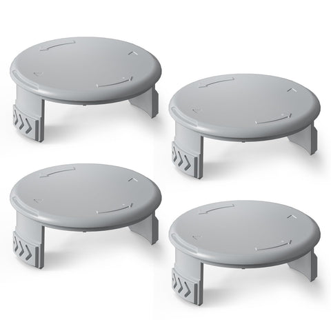 Eventronic 4-pack spool caps showing Ryobi compatibility for easy replacement during lawn care