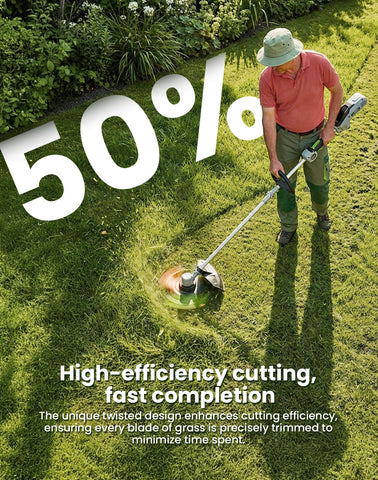 Eventronic AL2420PD twisted design enables efficient cutting through weeds and grasses.