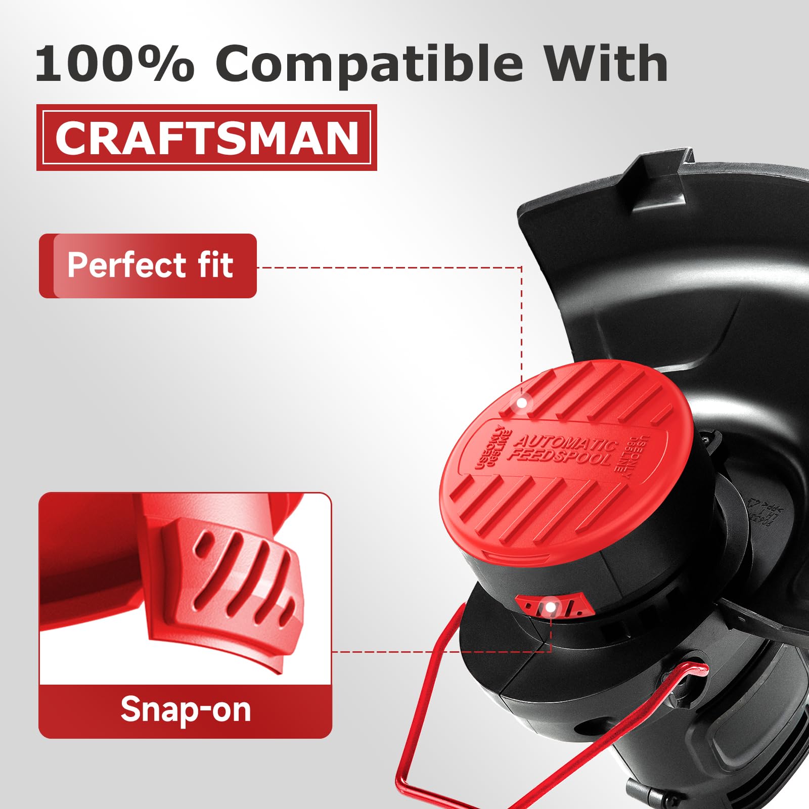 Easy installation; cap snaps on in seconds without tools.