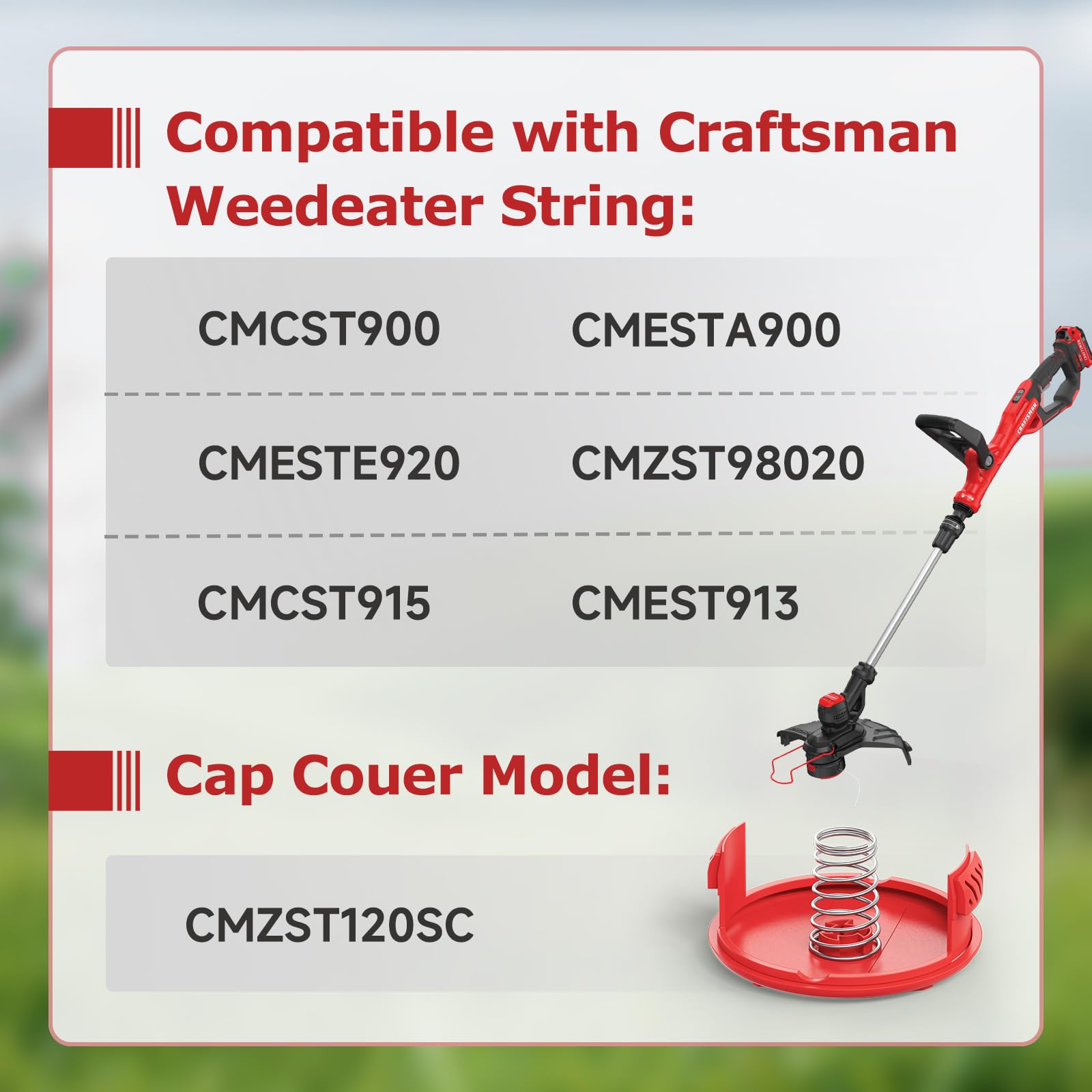 Eventronic spool cap provides a snug lock to reduce line breakage during trimming tasks.