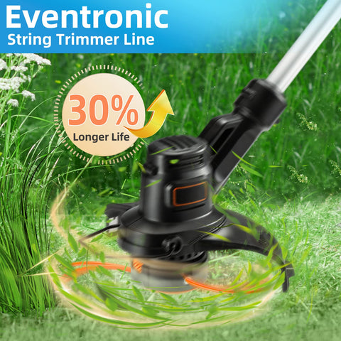 Eventronic heavy-duty nylon trimmer string resists wear and breakage