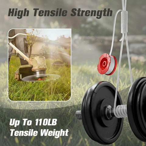 Eventronic 100-lb tensile strength string handles tough growth with reliability.
