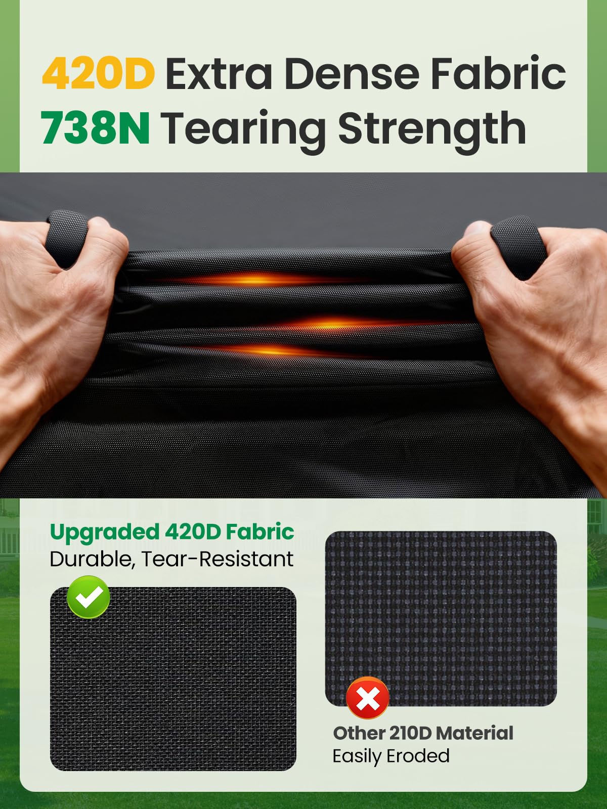 Reinforced rear vents improve airflow and reduce condensation under the cover.