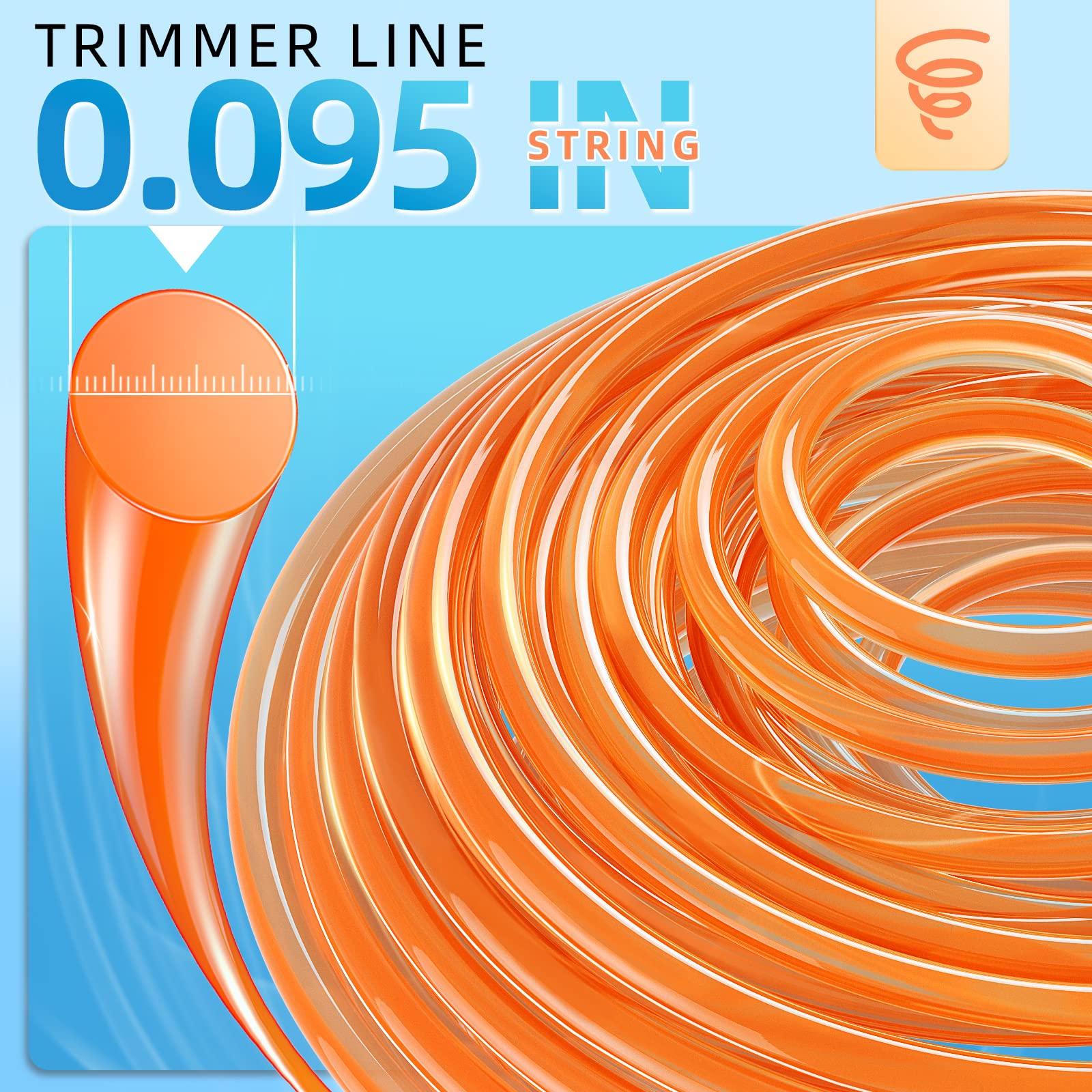 Eventronic round trimmer line 095 for smooth cuts and longer life