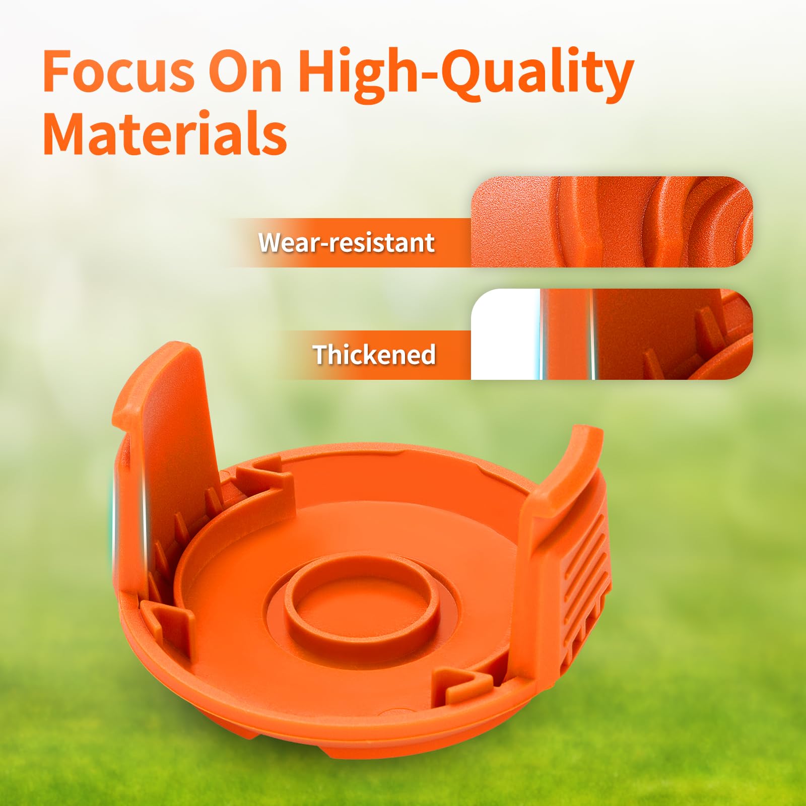 Eventronic trimmer cap cover protecting the spool from weeds and debris