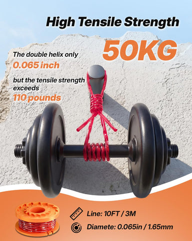 Eventronic wear-resistant nylon spool resists breakage for longer trimming sessions.