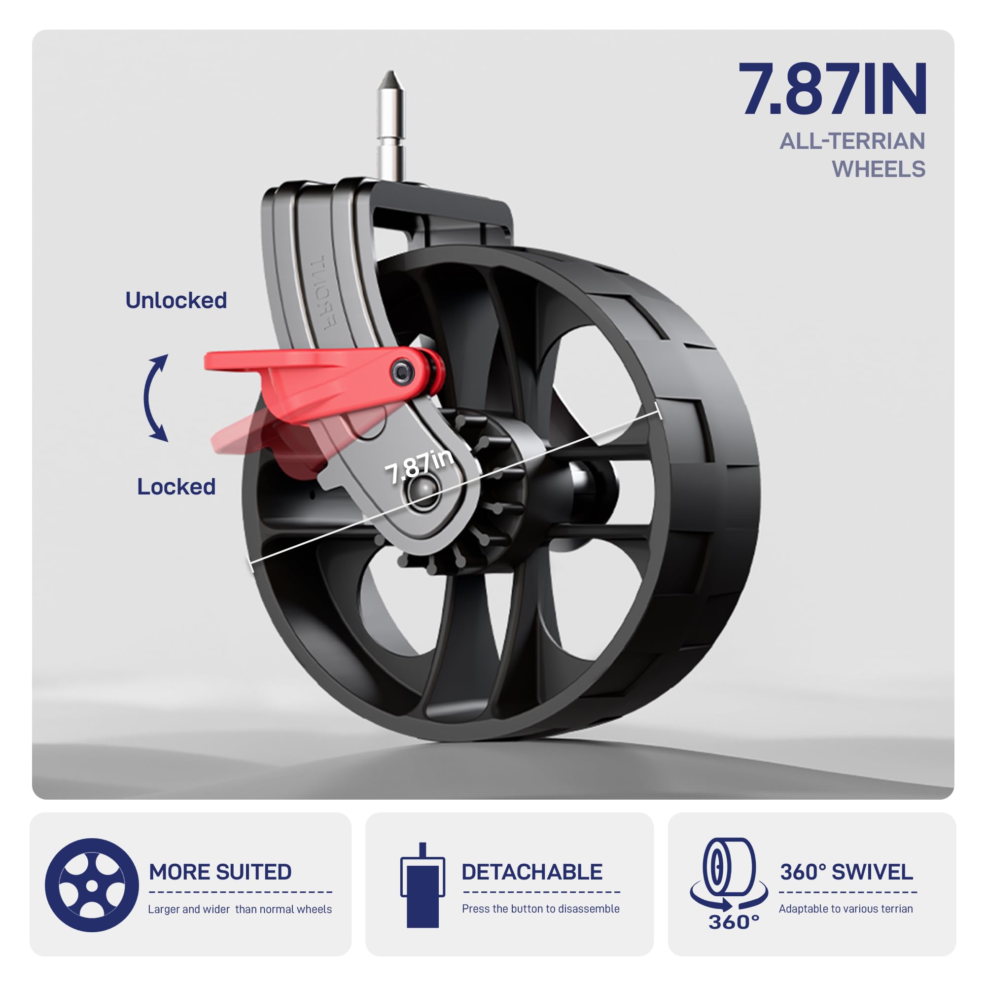 Ever Advanced wagon with 360° swivel front wheels for easy turning and control