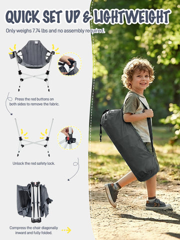 EVER ADVANCED Kids Hammock Chair safety lock ensures secure setup