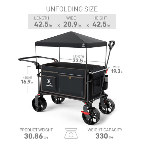 EVER ADVANCED quick-release wheels enable fast folding and compact storage.
