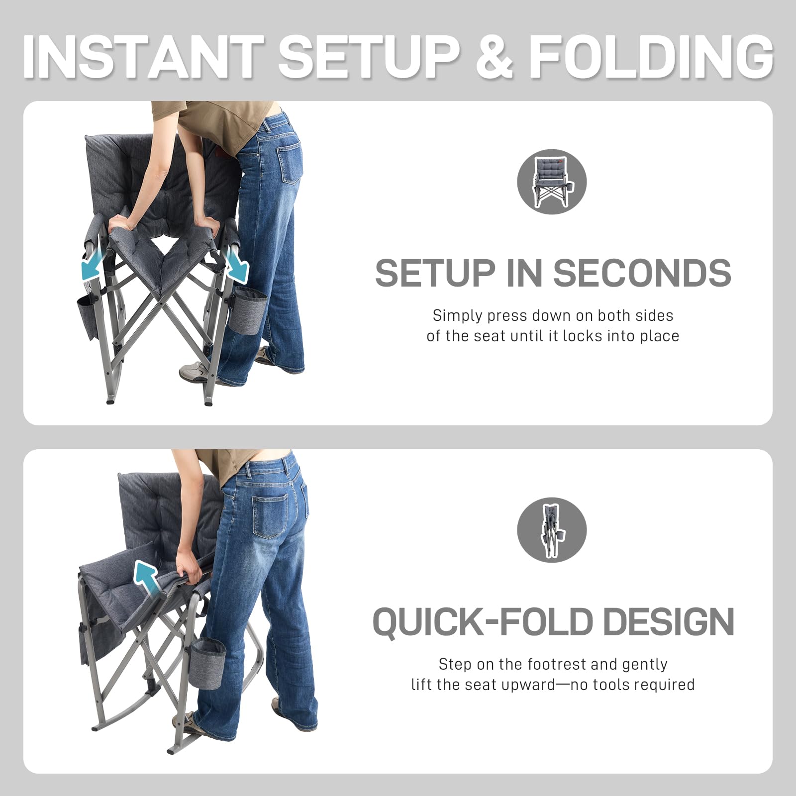 Ever Advanced steel-frame rocker demonstrates sturdy outdoor construction