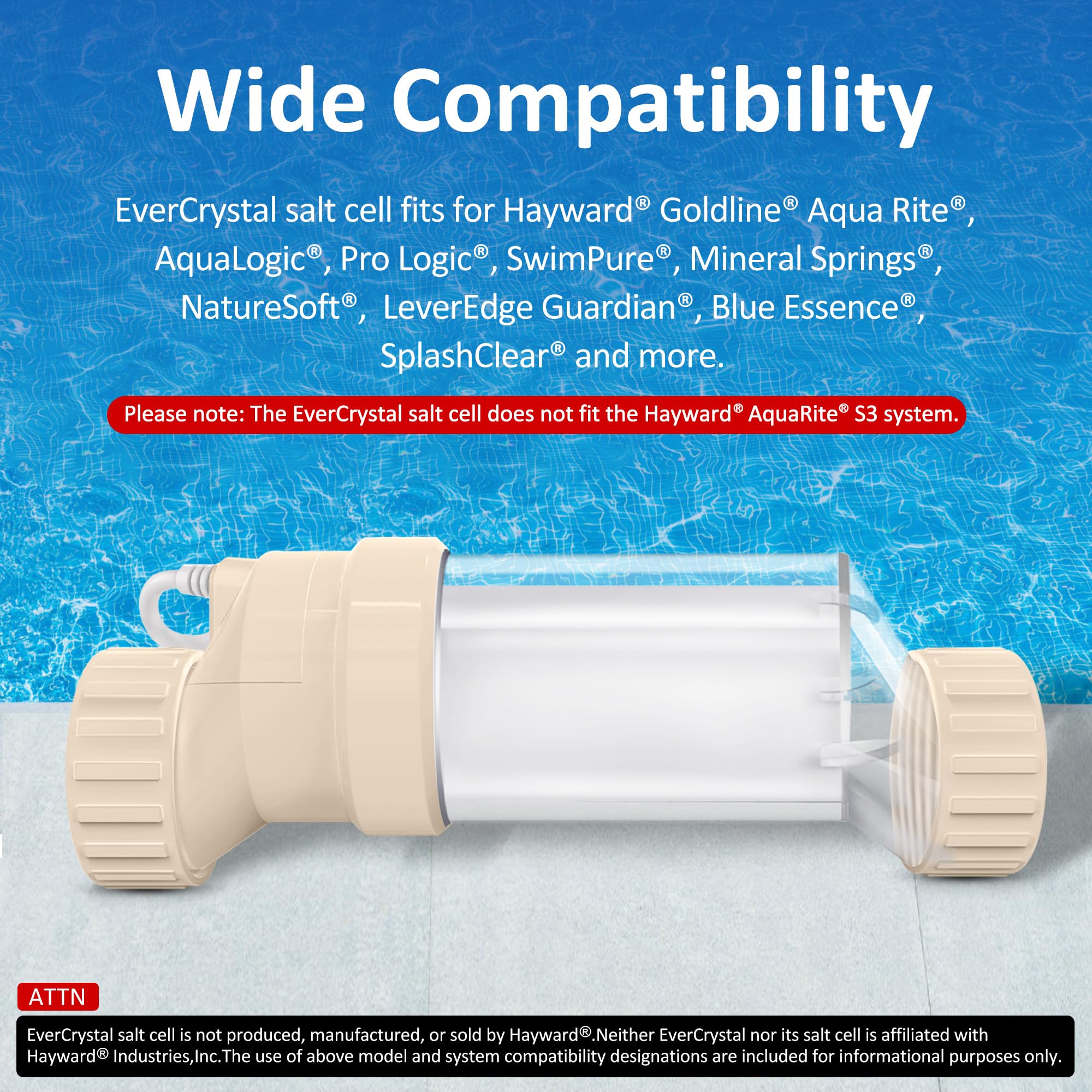 EverCrystal salt cell Hayward T9 fit ensures compatibility with existing equipment.