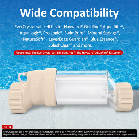 EverCrystal salt cell Hayward T9 fit ensures compatibility with existing equipment.