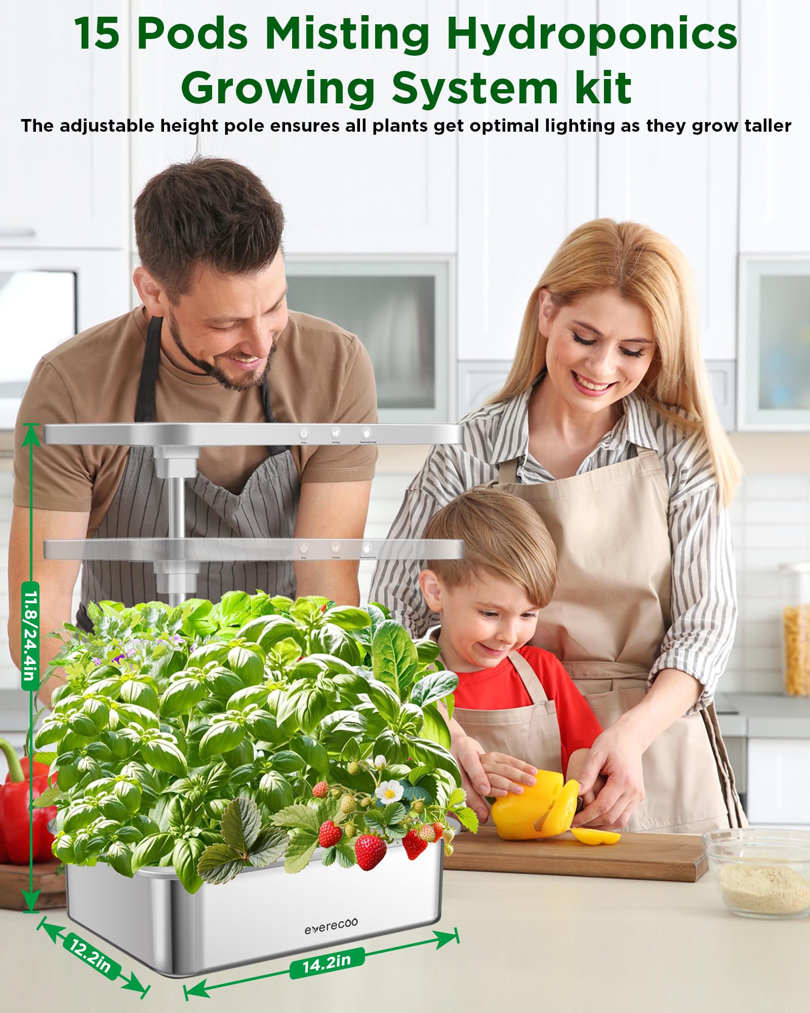 Evereco food-grade 304 stainless steel body ensures hygiene.