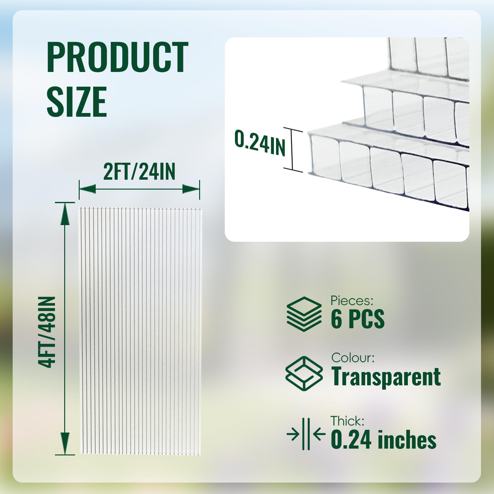 EVERECO greenhouse panel UV coating close-up blocks harsh rays for plants.