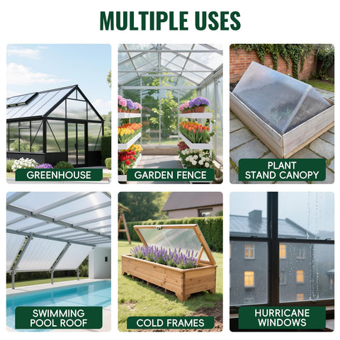 EVERECO greenhouse panel versatile uses for greenhouses, coops, and canopies.