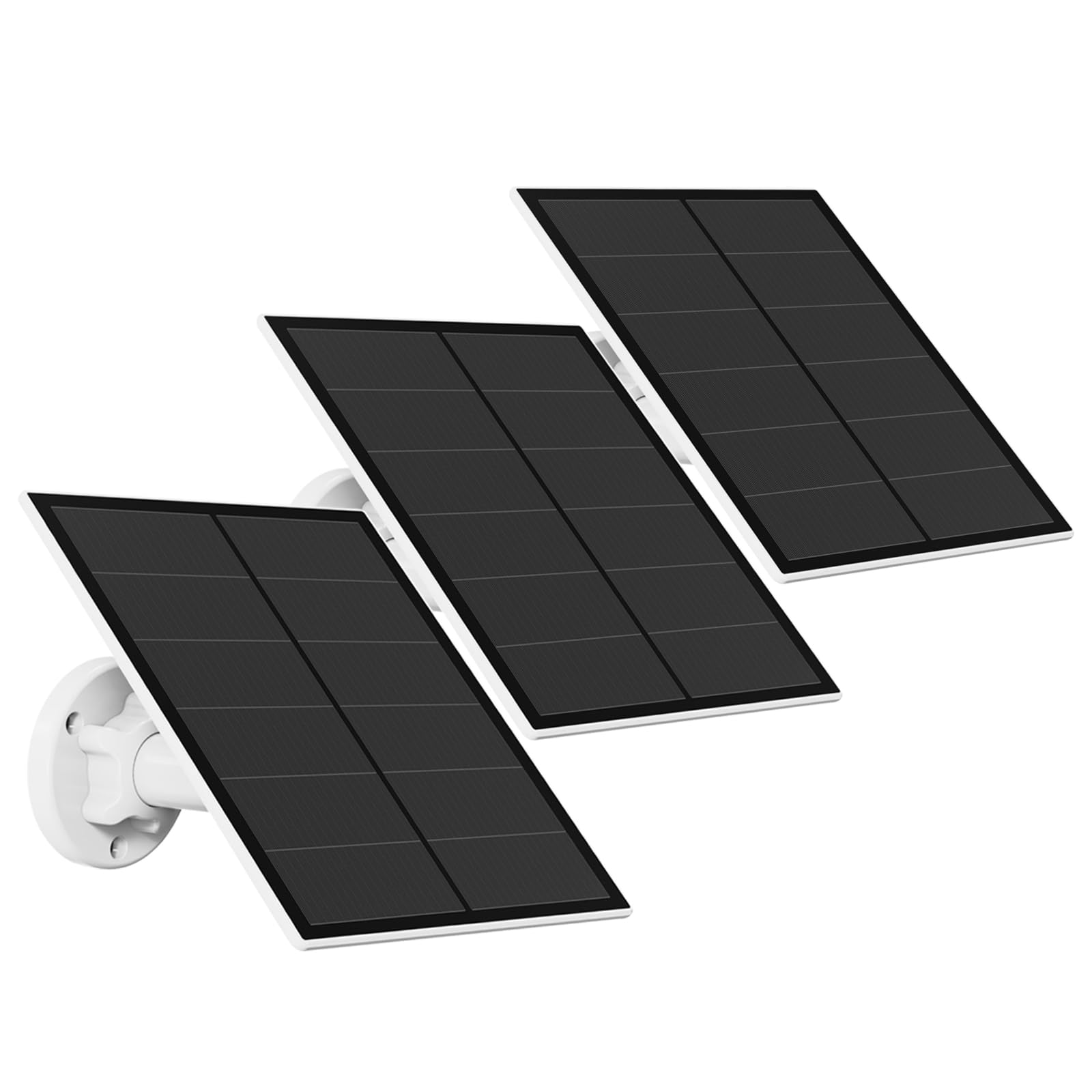 EverExceed 5W solar panel powers outdoor security cameras for daytime charging.