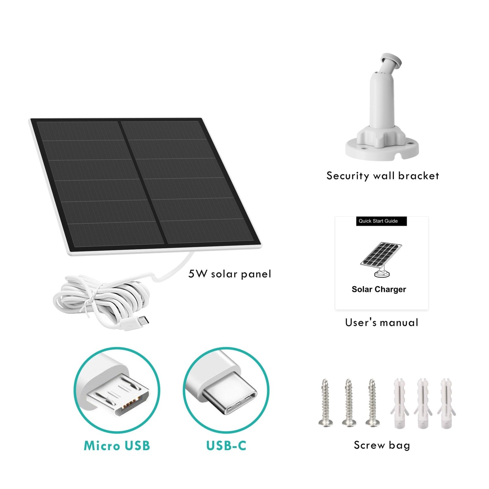 EverExceed monocrystalline 5W panel delivers efficient daytime charging.