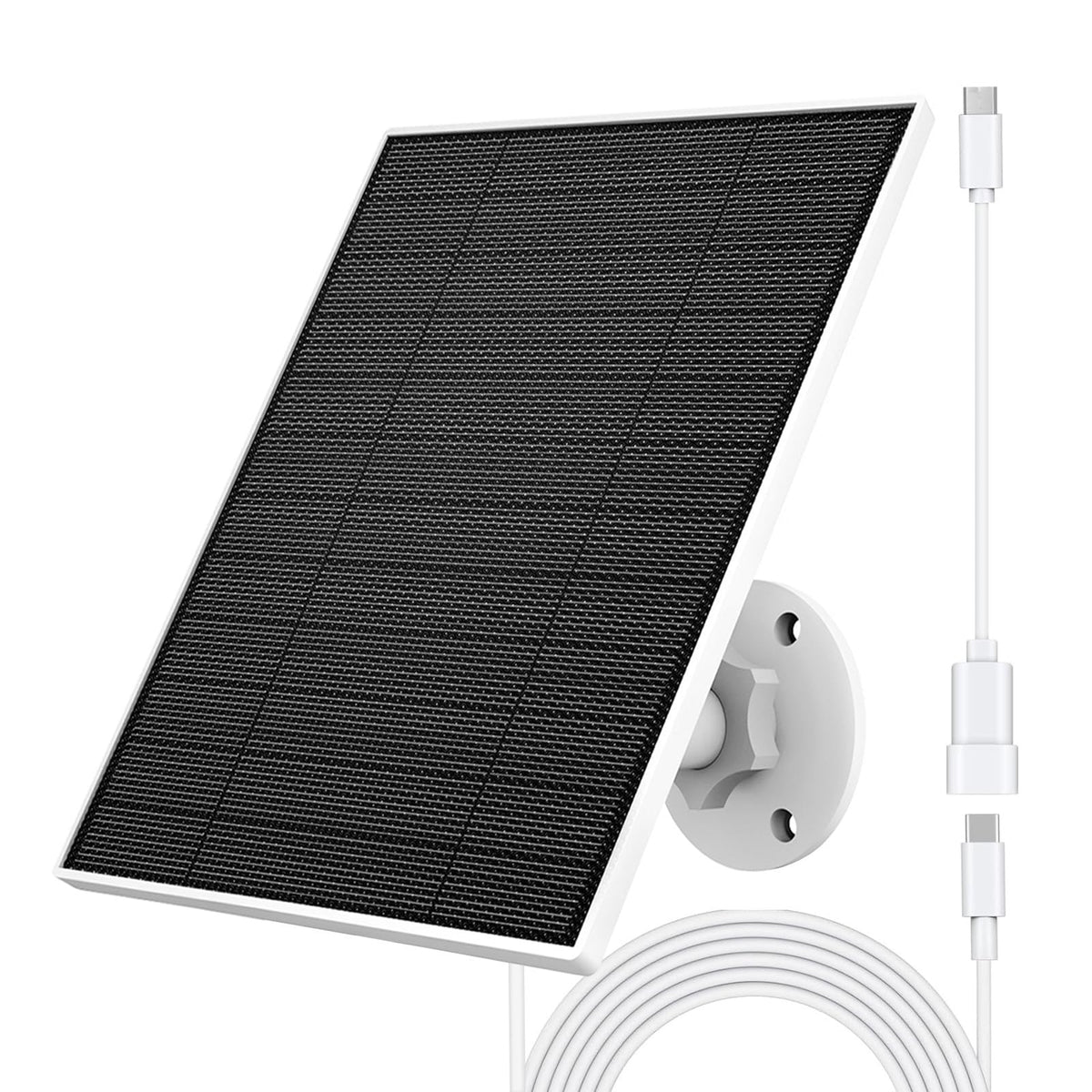 EverExceed 5W solar panel powering EufyCam outdoors for reliable charging