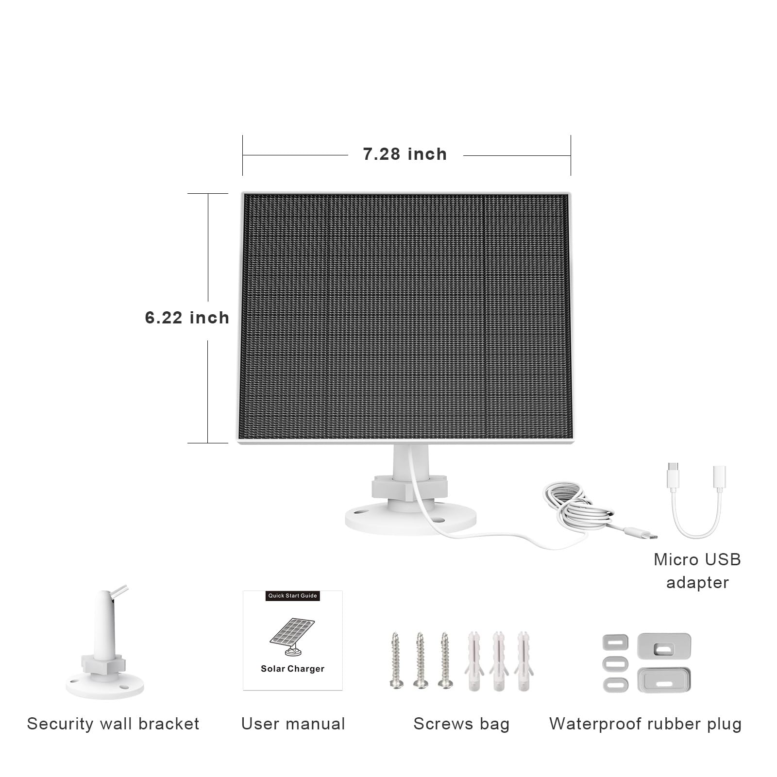 EverExceed durable outdoor solar panel kit for EufyCam with included screws and brackets.