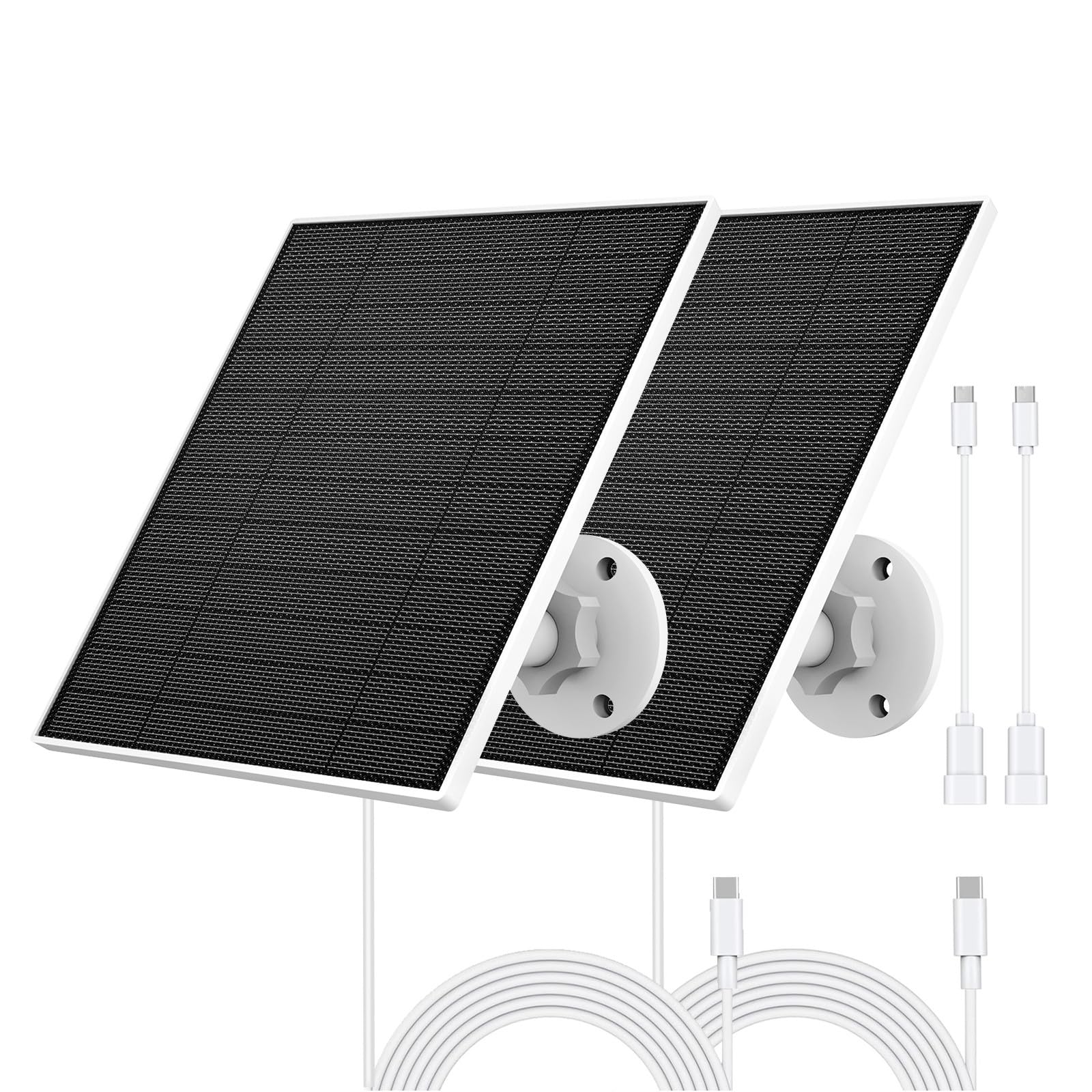 EverExceed solar panel on wall mount for EufyCam, easy 360-degree positioning.