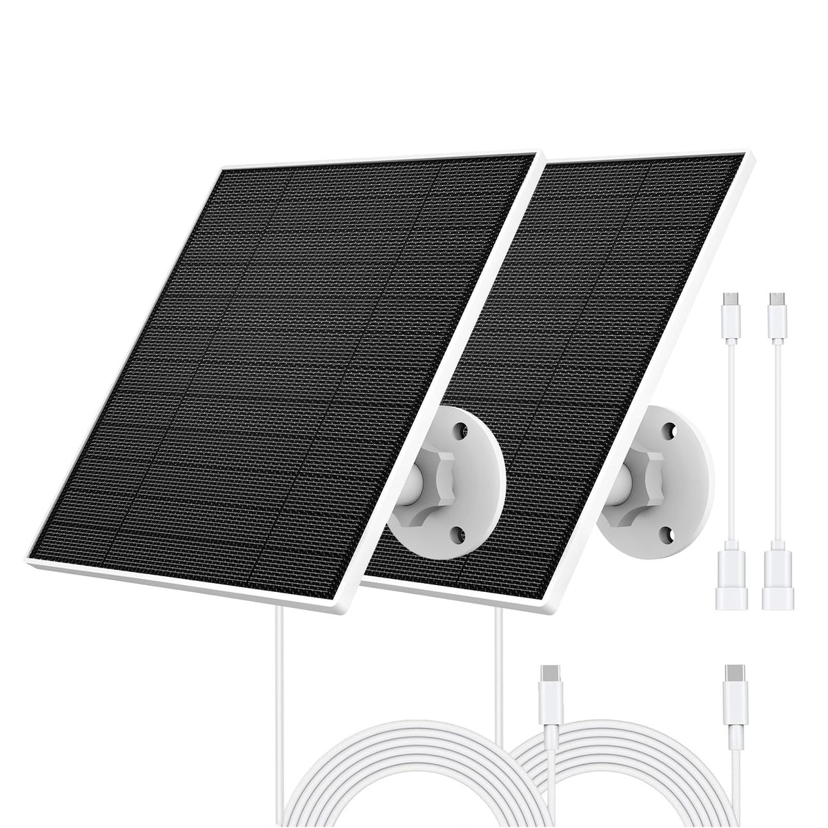 EverExceed solar panel on wall mount for EufyCam, easy 360-degree positioning.