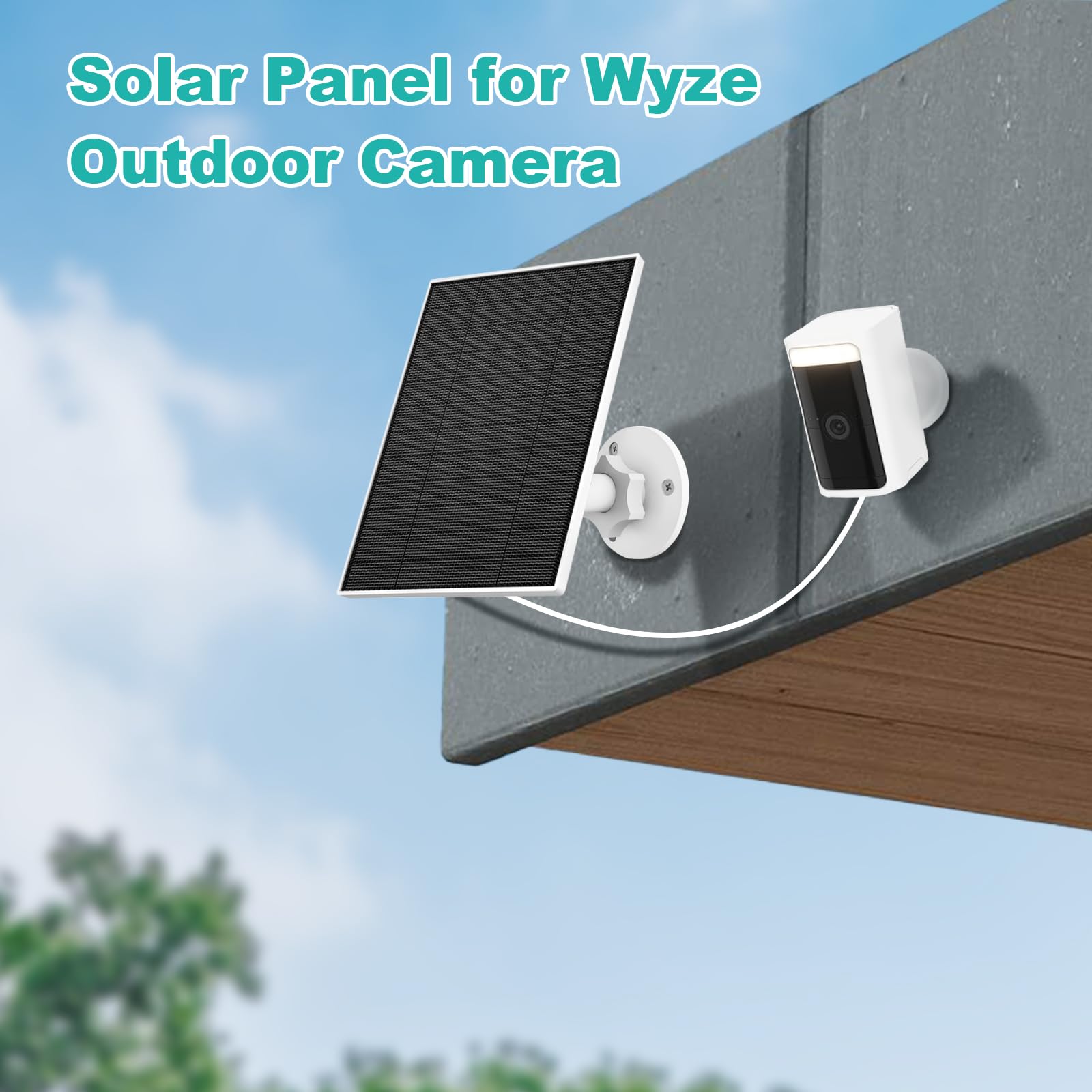 EverExceed Wyze solar panel with 9.8 ft cable for optimal sun exposure.