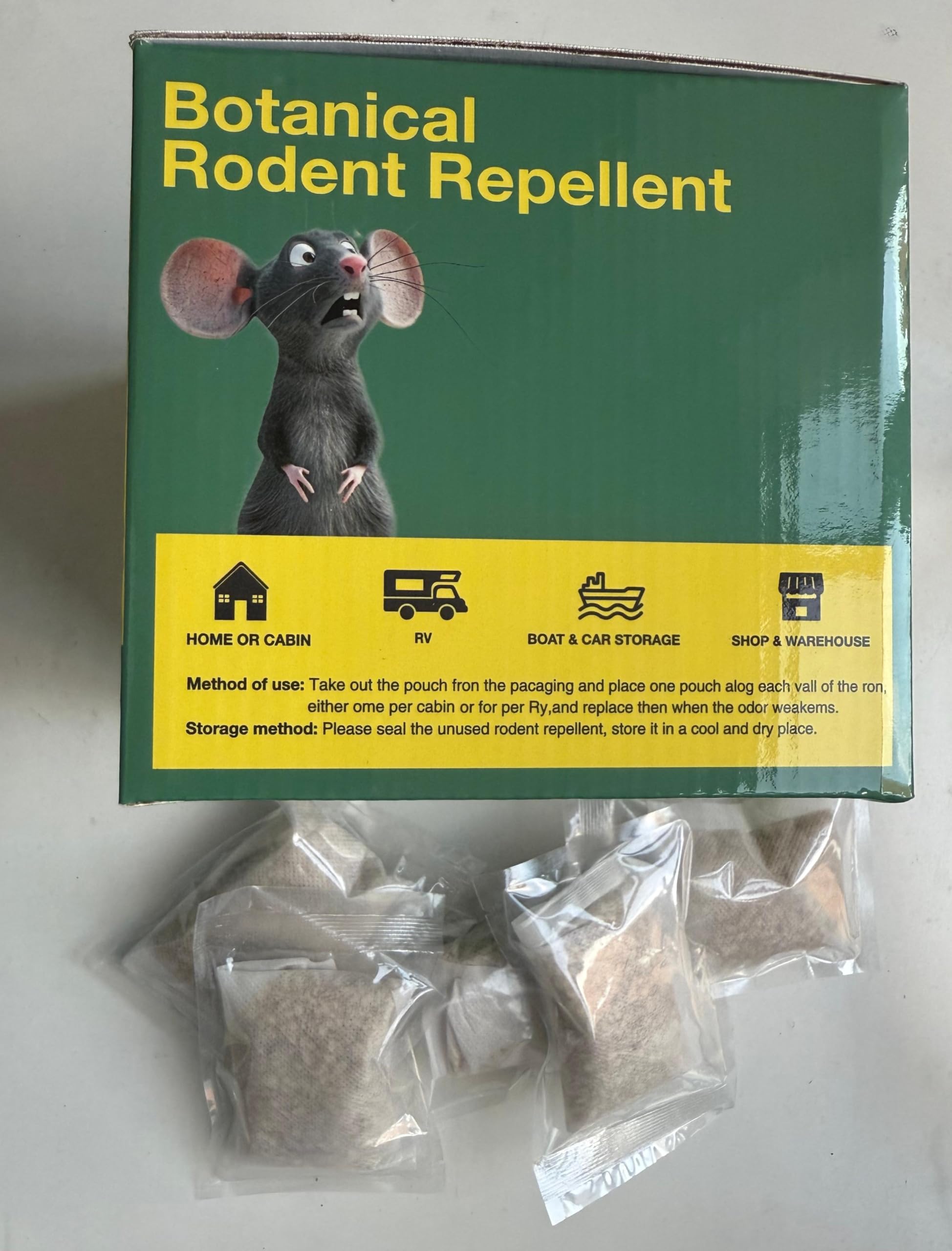 EverField rodent repellent pouches in RV or truck use highlight portable pest protection.
