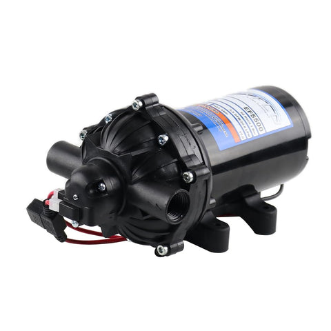 Everflo EF5500-BOX front view highlights a compact 12V pump ideal for on-site spraying.