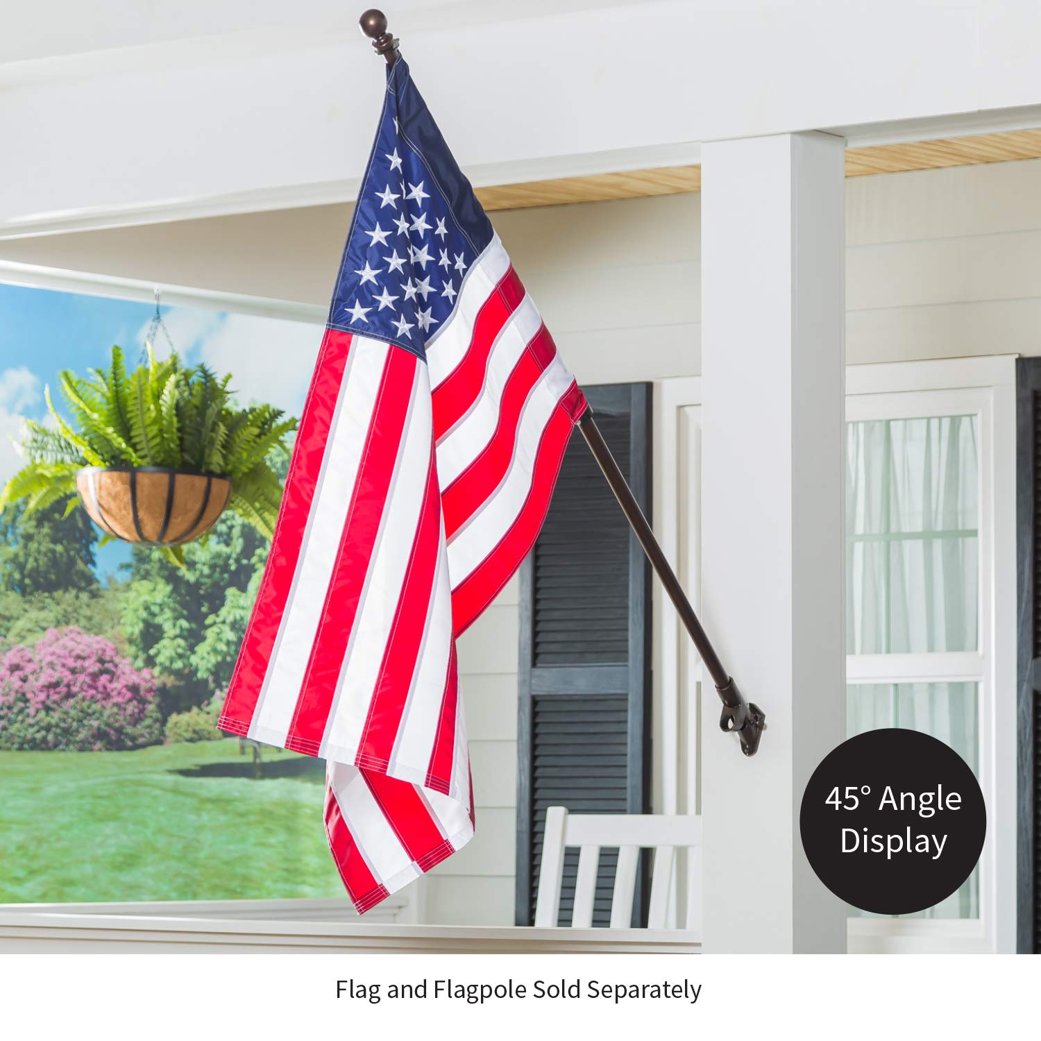 Brackets fit 1-inch flag poles for seamless compatibility.