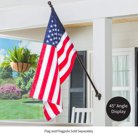 Brackets fit 1-inch flag poles for seamless compatibility.