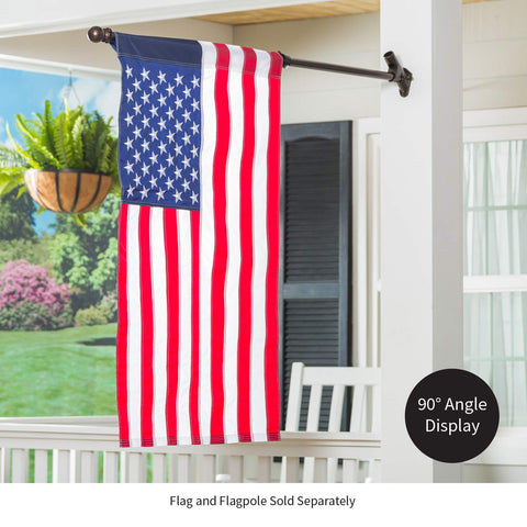 Two-position Evergreen Flag Bracket offers flexible display options.