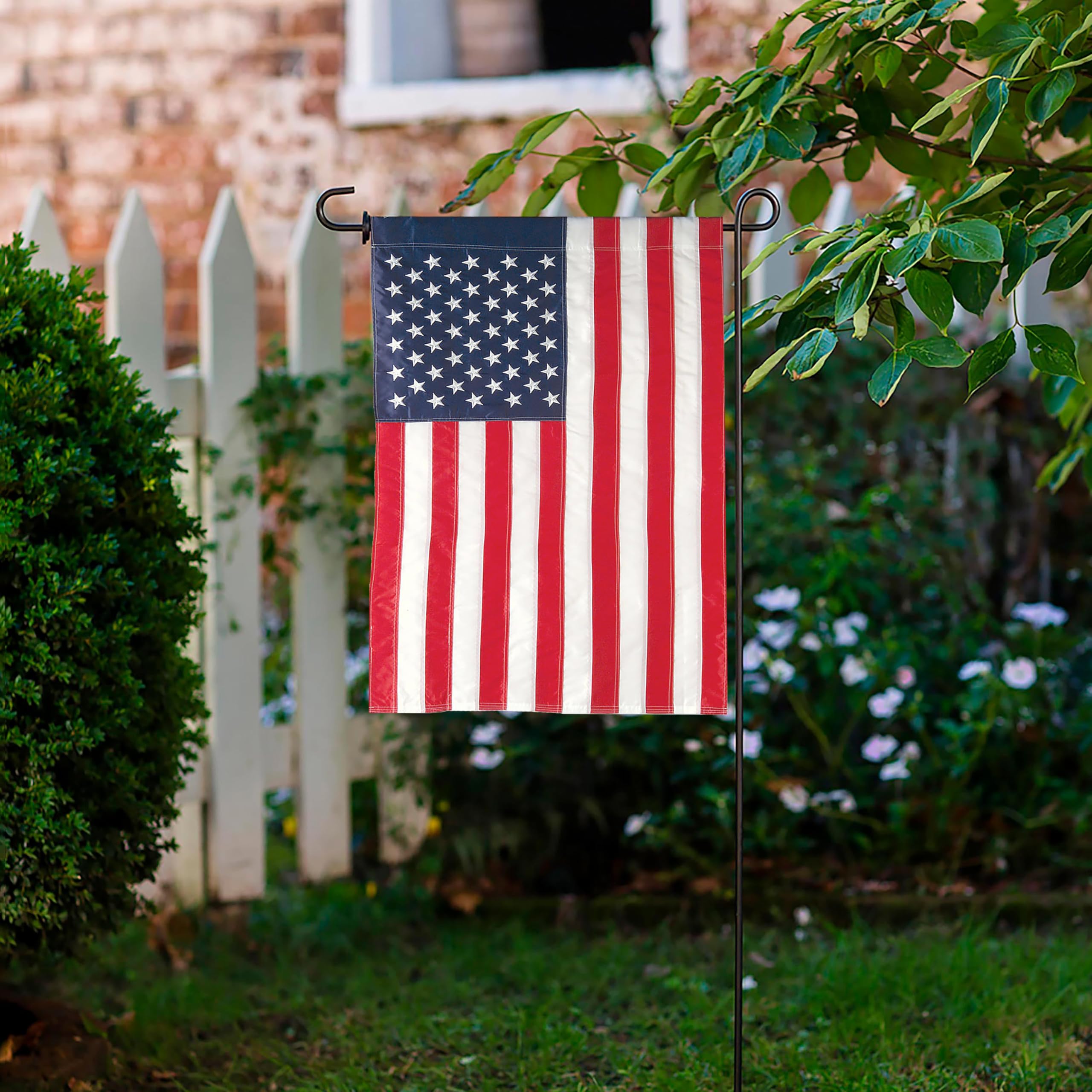 Evergreen Flag embroidered-stars-stripes for vivid patriotic display.