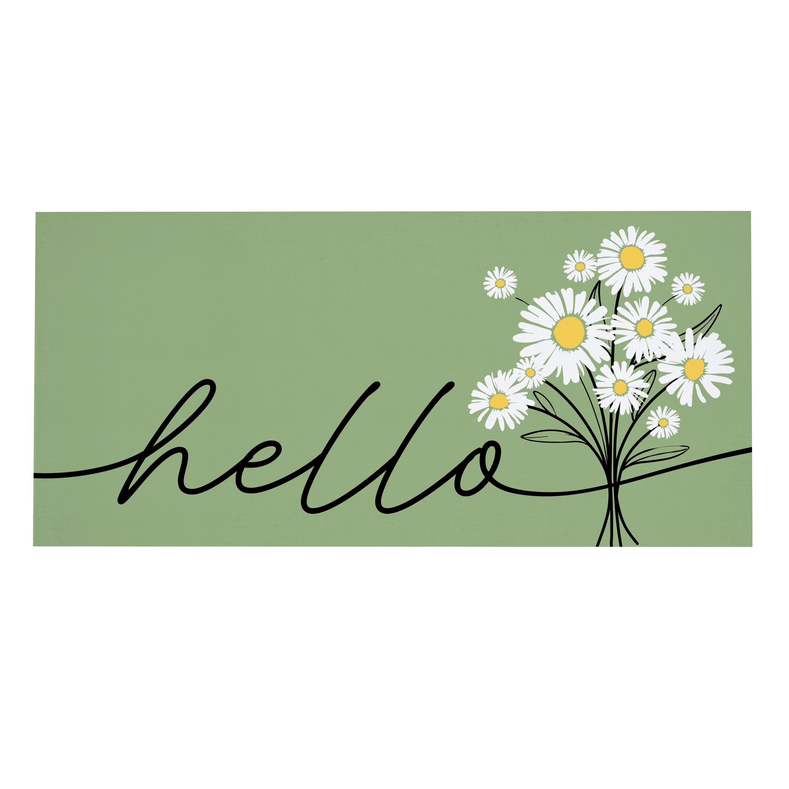 Evergreen Flag Hello Dainty Daisies Switch Mat front view enhances curb appeal with vibrant seasonal colors.