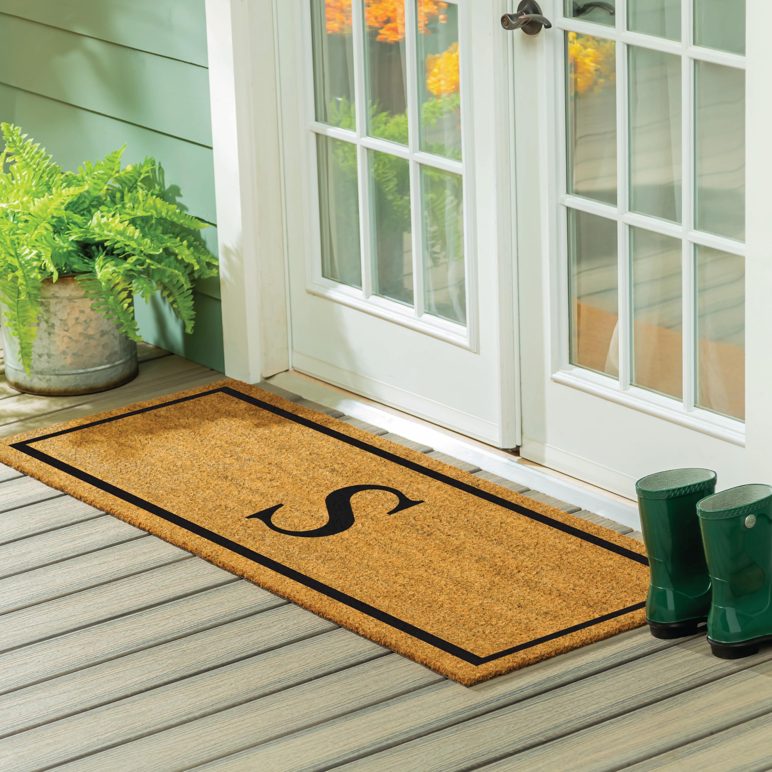 Evergreen Flag non-slip doormat with durable coconut husk for weather resistance.