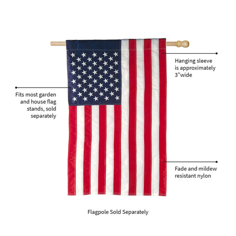 Evergreen Flag ideal for gardens, patios, porches, mailboxes.